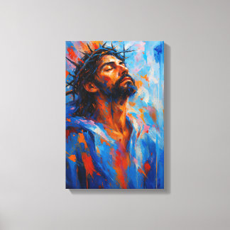 Jesus mit einer Krone von Thornen in Abstrakten Fa Leinwanddruck