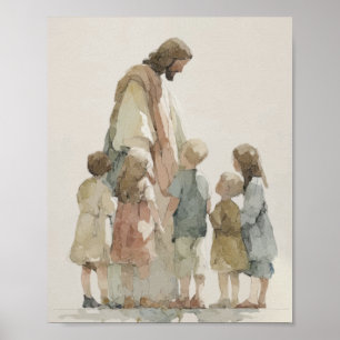 Jesus mit Kindern Poster