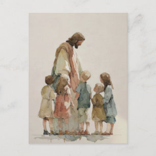 Jesus mit Kindern Postkarte