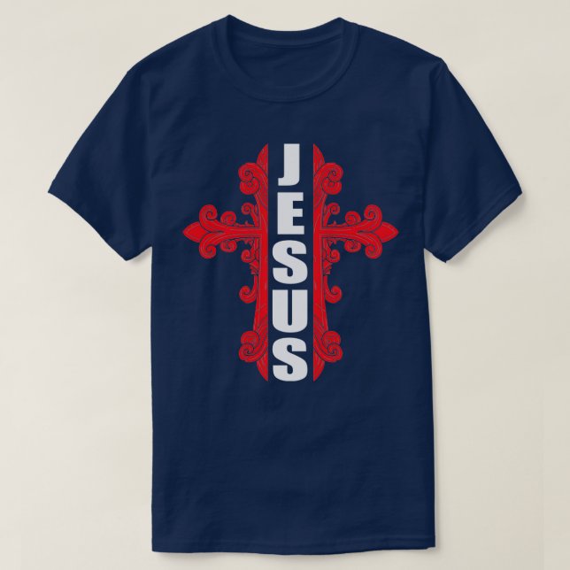 Jesus mit Kreuztee T-Shirt (Design vorne)