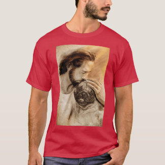 Jesus mit Mops Hund Mops Hund Liebhaber T-Shirt