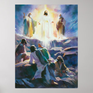 Jesus mit Mosen und Elijah auf dem Berg Poster