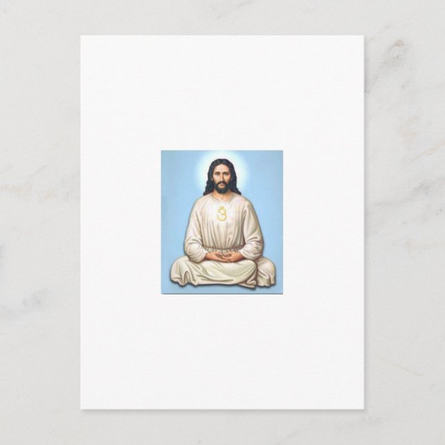 Jesus mit Om vermitteln Postkarte (Vorderseite)