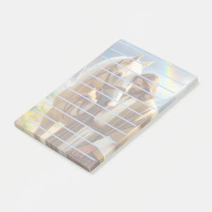 Jesus mit Palomino Pferd in Landschaftlicher Lands Post-it Klebezettel