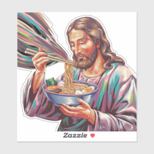 Jesus mit Ramen Bowl Aufkleber