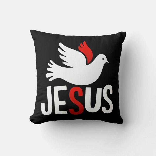 Jesus mit Taube Kissen (Vorderseite)
