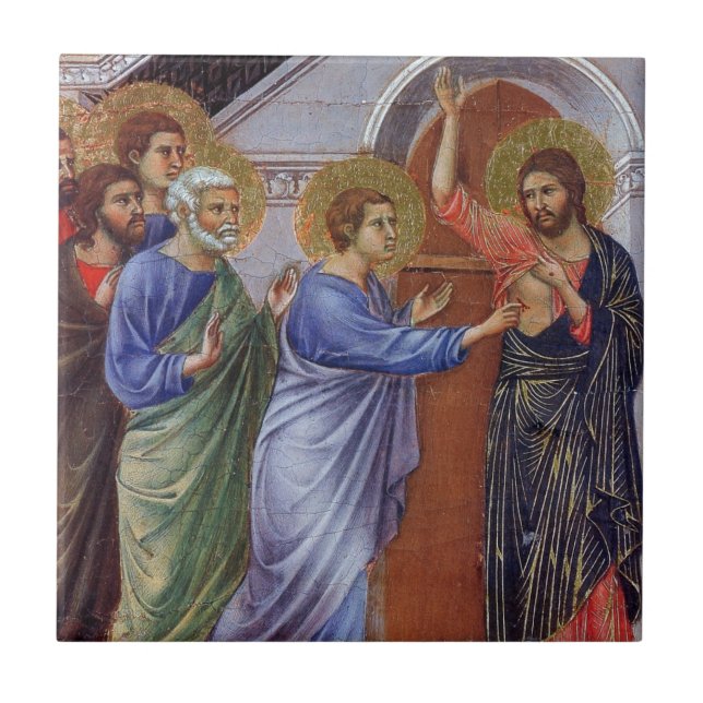 Jesus mit Thomas und Aposteln c1311 Fliese (Vorderseite)