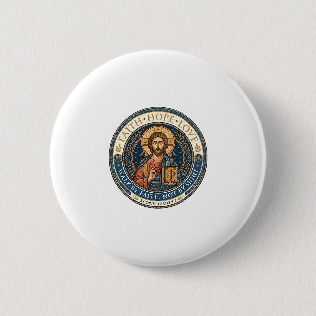 Jesus Mönchische Kontemplative Spiritualität Grafi Button (Vorderseite)