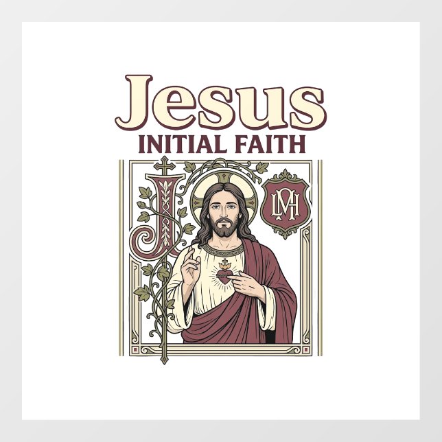 Jesus-Monogramm Anfangs Glaubens Jesus-Monogramm I Fensteraufkleber (Blatt)