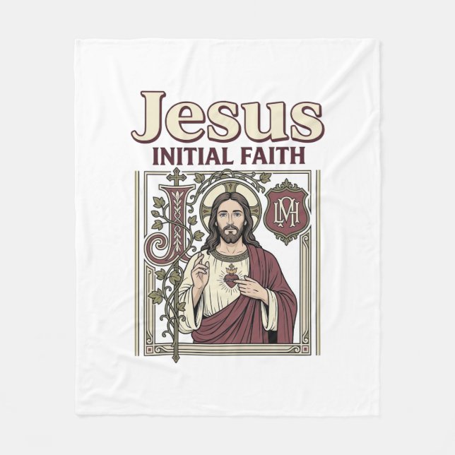 Jesus-Monogramm Anfangs Glaubens Jesus-Monogramm I Fleecedecke (Vorderseite)