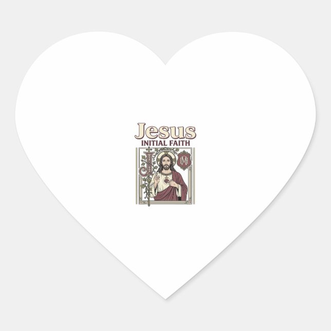 Jesus-Monogramm Anfangs Glaubens Jesus-Monogramm I Herz-Aufkleber (Vorderseite)