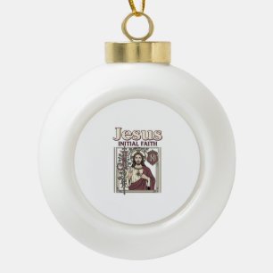 Jesus-Monogramm Anfangs Glaubens Jesus-Monogramm I Keramik Kugel-Ornament