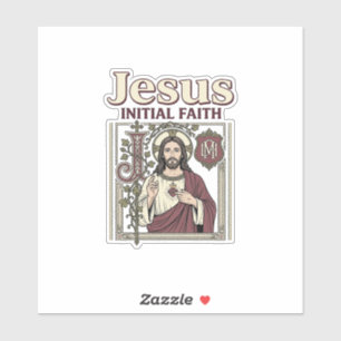 Jesus-Monogramm Anfangsbuchstabe Glaube Jesus-Mono Aufkleber