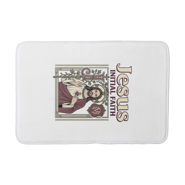 Jesus-Monogramm Anfangsbuchstabe Glaube Jesus-Mono Badematte (Vorderseite)