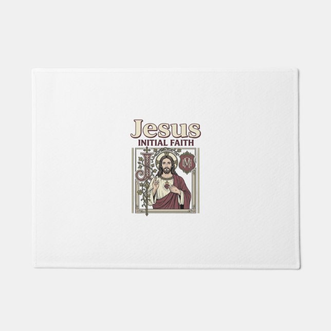 Jesus-Monogramm Anfangsbuchstabe Glaube Jesus-Mono Fußmatte (Vorderseite)