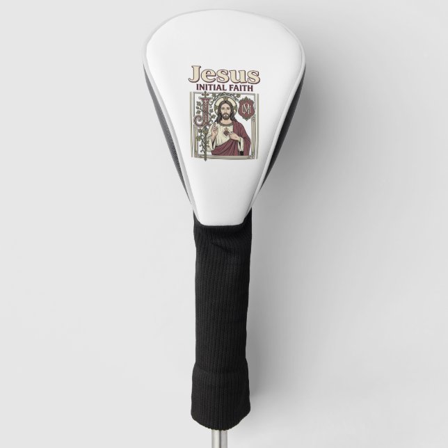 Jesus-Monogramm Anfangsbuchstabe Glaube Jesus-Mono Golf Headcover (Vorderseite)