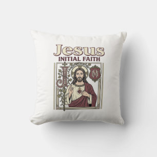Jesus-Monogramm Anfangsbuchstabe Glaube Jesus-Mono Kissen