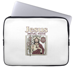 Jesus-Monogramm Anfangsbuchstabe Glaube Jesus-Mono Laptopschutzhülle