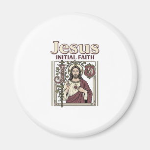 Jesus-Monogramm Anfangsbuchstabe Glaube Jesus-Mono Magnet