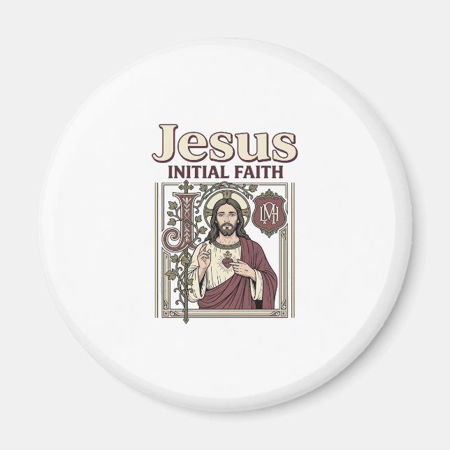 Jesus-Monogramm Anfangsbuchstabe Glaube Jesus-Mono Magnet (Vorne)