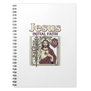 Jesus-Monogramm Anfangsbuchstabe Glaube Jesus-Mono Notizblock