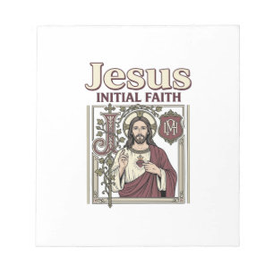 Jesus-Monogramm Anfangsbuchstabe Glaube Jesus-Mono Notizblock