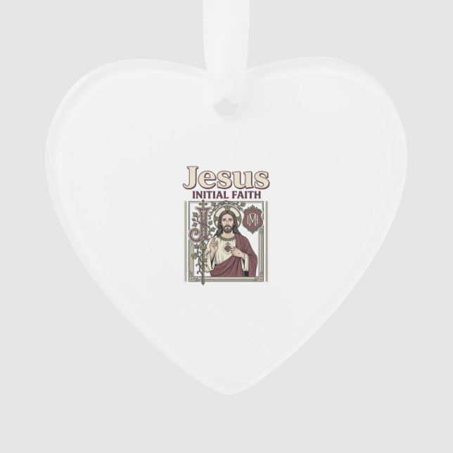 Jesus-Monogramm Anfangsbuchstabe Glaube Jesus-Mono Ornament (Vorderseite)
