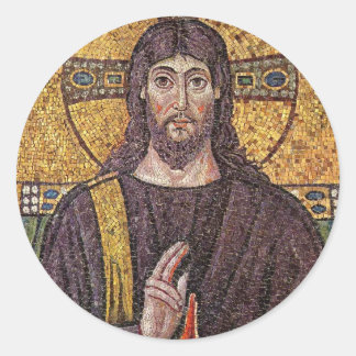 Jesus Mosaic Runder Aufkleber