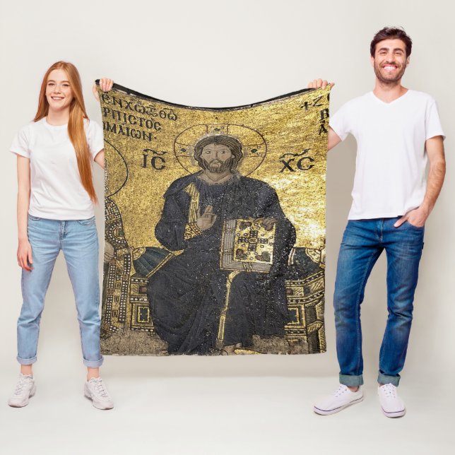 Jesus Mosaik in Hagia sophia Fleece Blanket (Beispiel)
