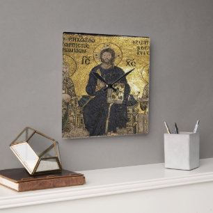 Jesus Mosaik in Hagia sophiaWall Uhr
