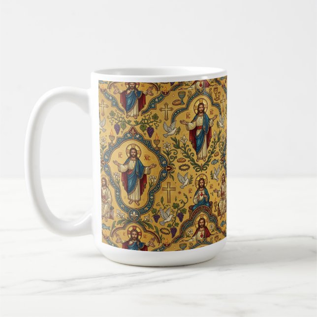 Jesus-Muster Kaffeetasse (Links)