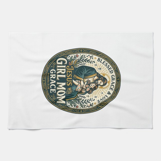 Jesus Mutterlichkeit Mikro-Identitäten-Shirt Glaub Geschirrtuch (Horizontal)