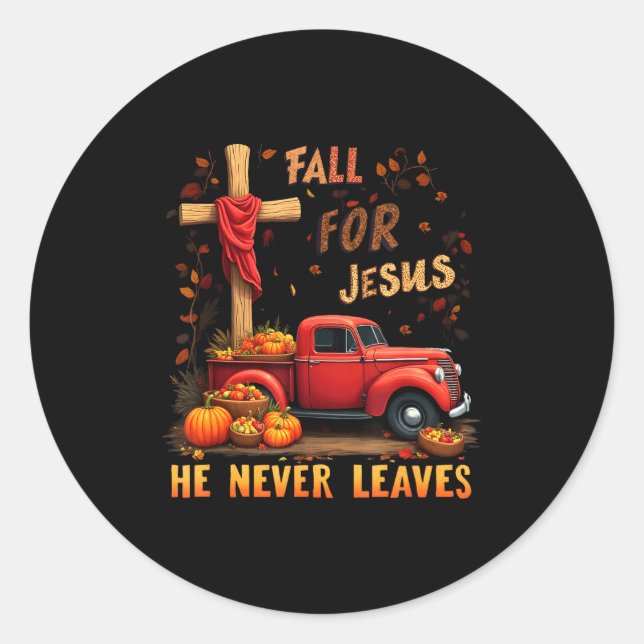 Jesus My Favourite Season Fall Christian Thanksgiv Runder Aufkleber (Vorderseite)