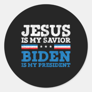 Jesus My Retter Joe Biden Mein Präsident 2020 Elec Runder Aufkleber