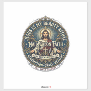 Jesus Nagel Tech Nagel Künstler T-Shirt Inspiriere Aufkleber