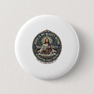 Jesus Nagel Tech Nagel Künstler T-Shirt Inspiriere Button