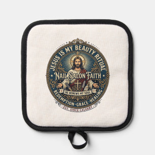 Jesus Nagel Tech Nagel Künstler T-Shirt Inspiriere Topflappen