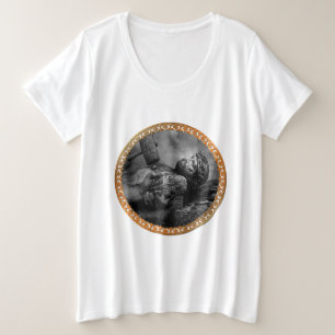 Jesus nagelte mit seinen Armen und Händen, die sic Große Größe T-Shirt