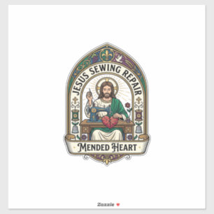 Jesus Nähreparatur Herz Jesu Nähreparatur Aufkleber