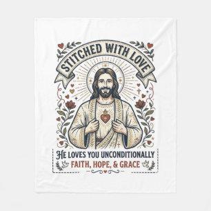 Jesus näht Quilt-Shirt Christliches Grafik_1 Fleecedecke