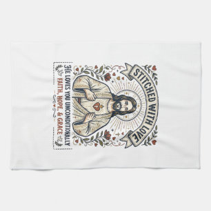 Jesus näht Quilt-Shirt Christliches Grafik_1 Geschirrtuch