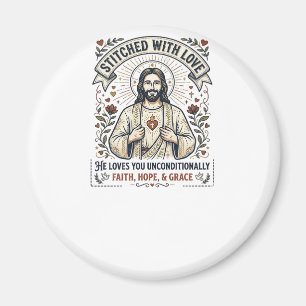 Jesus näht Quilt-Shirt Christliches Grafik_1 Magnet