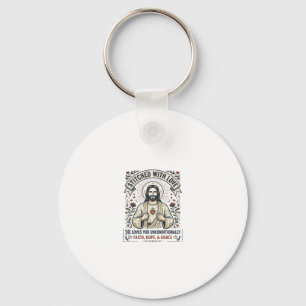 Jesus näht Quilt-Shirt Christliches Grafik_1 Schlüsselanhänger