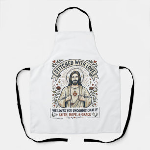 Jesus näht Quilt-Shirt Christliches Grafik_1 Schürze