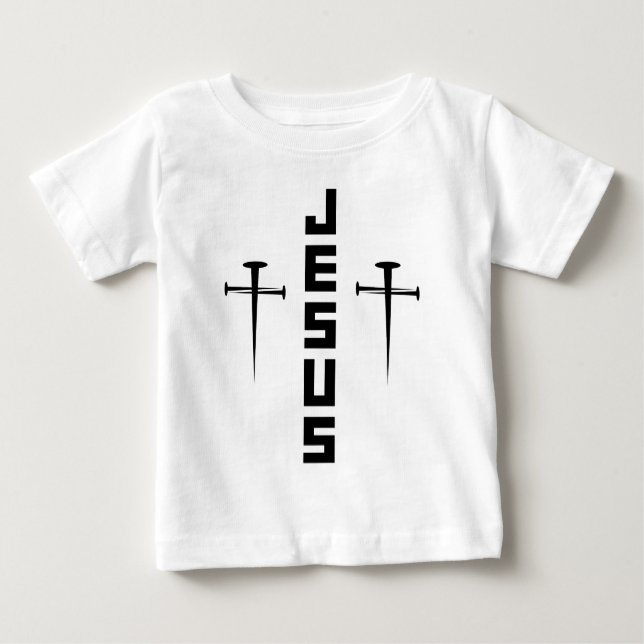 JESUS Nail Cross Christlicher Glaube für Gläubige Baby T-shirt (Vorderseite)