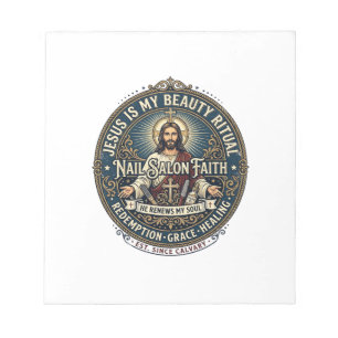 Jesus Nail Tech Nageldesigner T-Shirt Inspirierend Notizblock