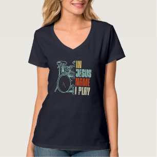 Jesus Name ich spiele Trommeln Gott trüben Musik C T-Shirt