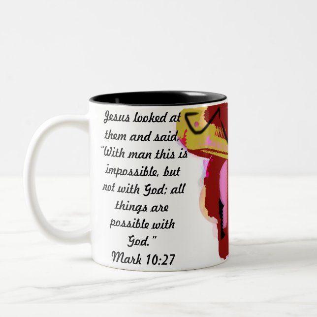 Jesus-Name Zweifarbige Tasse (Links)