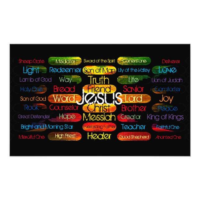 Jesus-Namen und -Attribute Fotodruck (Vorne)