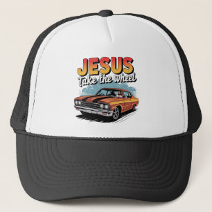 Jesus nehmen das Vintage Muskelauto Truckerkappe